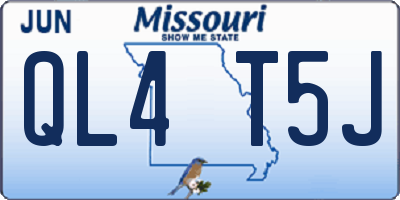 MO license plate QL4T5J