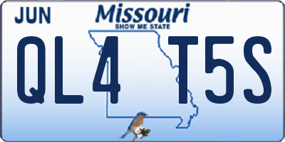 MO license plate QL4T5S