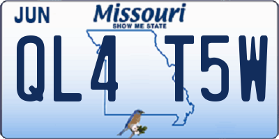 MO license plate QL4T5W