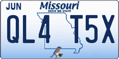 MO license plate QL4T5X