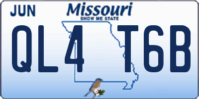 MO license plate QL4T6B
