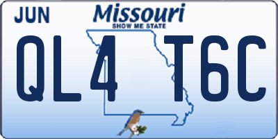 MO license plate QL4T6C