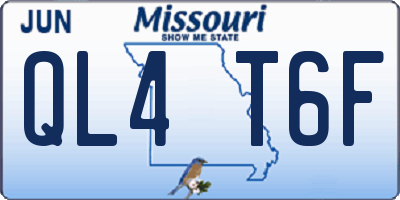 MO license plate QL4T6F