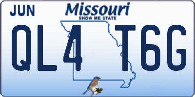 MO license plate QL4T6G