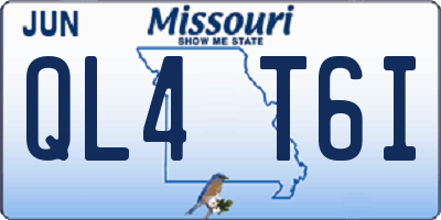 MO license plate QL4T6I