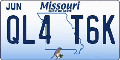 MO license plate QL4T6K
