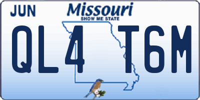 MO license plate QL4T6M
