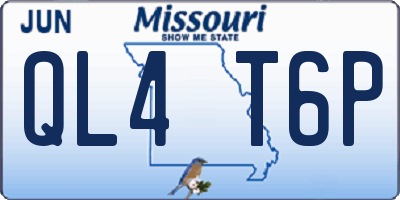 MO license plate QL4T6P