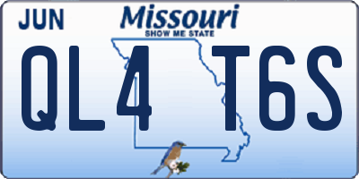 MO license plate QL4T6S