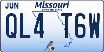 MO license plate QL4T6W