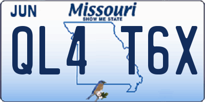 MO license plate QL4T6X