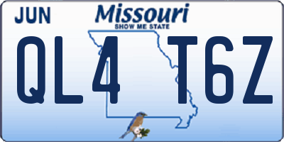 MO license plate QL4T6Z