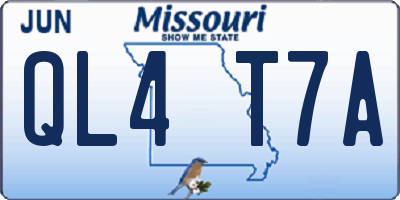 MO license plate QL4T7A
