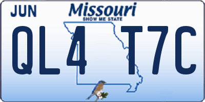 MO license plate QL4T7C