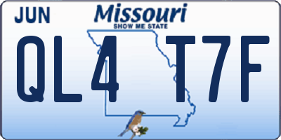 MO license plate QL4T7F