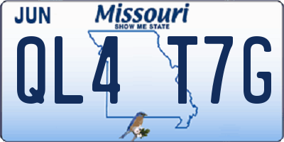MO license plate QL4T7G