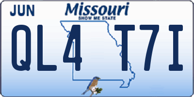 MO license plate QL4T7I