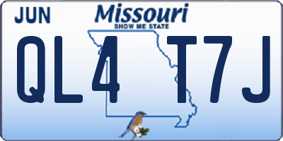 MO license plate QL4T7J
