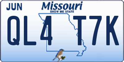 MO license plate QL4T7K
