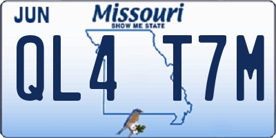 MO license plate QL4T7M