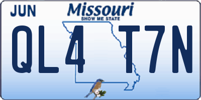 MO license plate QL4T7N