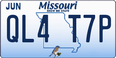 MO license plate QL4T7P