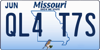 MO license plate QL4T7S