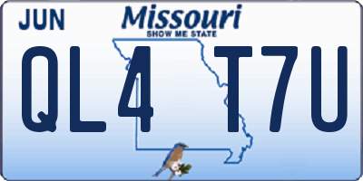 MO license plate QL4T7U