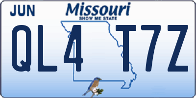 MO license plate QL4T7Z
