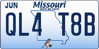 MO license plate QL4T8B