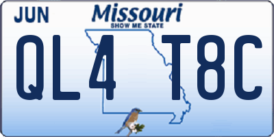 MO license plate QL4T8C