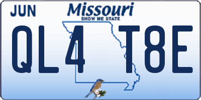 MO license plate QL4T8E