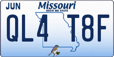MO license plate QL4T8F