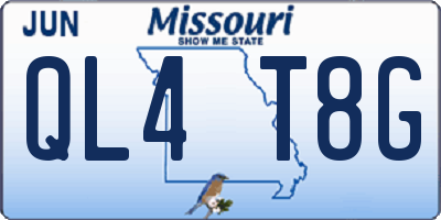 MO license plate QL4T8G