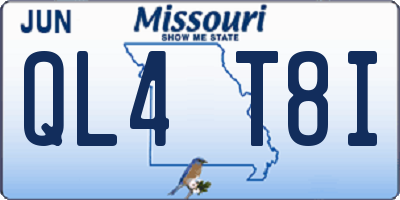 MO license plate QL4T8I