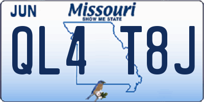 MO license plate QL4T8J