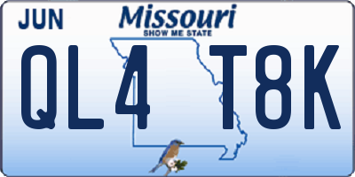 MO license plate QL4T8K