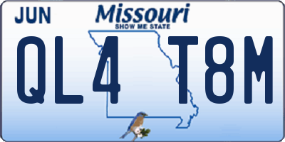 MO license plate QL4T8M