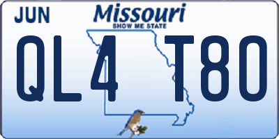 MO license plate QL4T8O