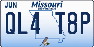 MO license plate QL4T8P