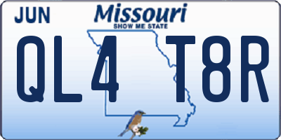 MO license plate QL4T8R