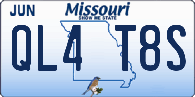 MO license plate QL4T8S