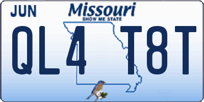 MO license plate QL4T8T