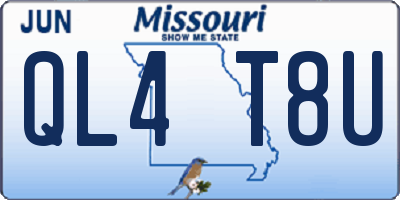 MO license plate QL4T8U