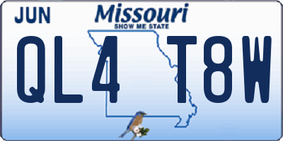 MO license plate QL4T8W
