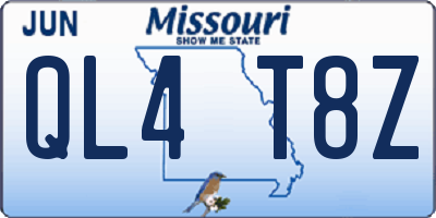 MO license plate QL4T8Z