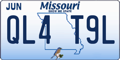 MO license plate QL4T9L