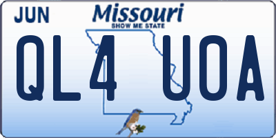 MO license plate QL4U0A