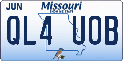 MO license plate QL4U0B
