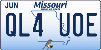 MO license plate QL4U0E
